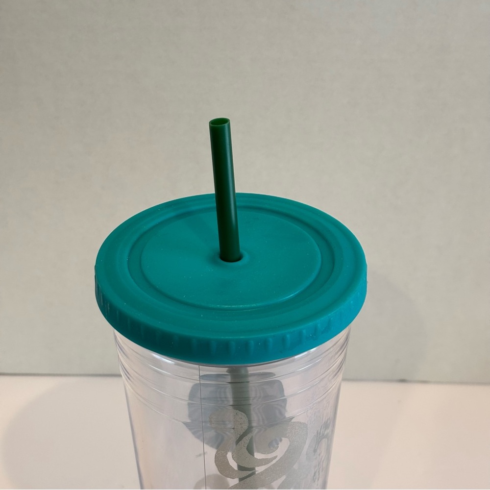 Starbucks Hawaii Exclusive Clear and Teal Tumbler with Straw - Picture 4 of 8